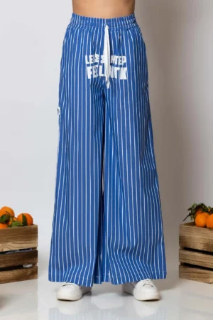 Wide leg striped pants - LESS SONDER FEELING