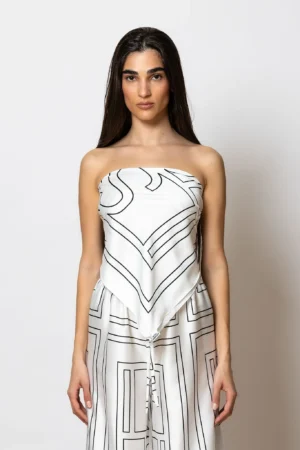 Satin print scarf - LESS SONDER FEELING