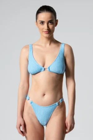 Evelyn Bikini Blue Crinkle - Zebras & Libras