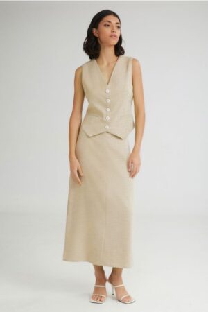 The Waffle Cone Skirt Beige - 4Tailors