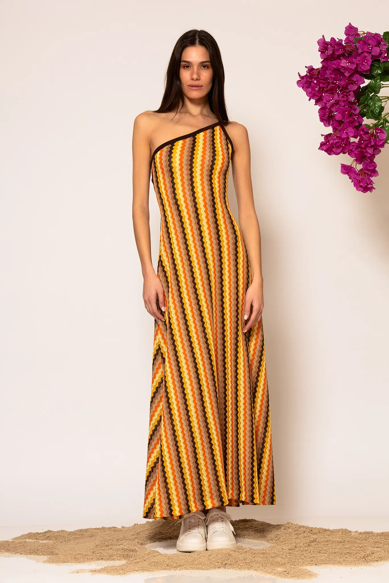 “Kechribari” One shoulder maxi dress - LESS SONDER FEELING