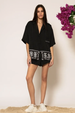 Less Sonder Feeling Oversized Satin Shirt