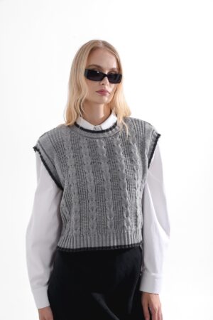 Yume Knitted Vest Grey - ARPYES