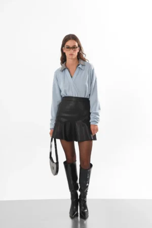 Ink Faux Leather Mini Skirt - ARPYES